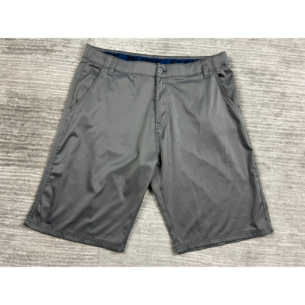 Plugg Shorts Mens 36 Gray Flex Hybrid Walk Stretch Lightweight Flat Front Pocket